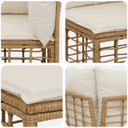 Outdoor-Sofagarnitur Natur Polyester