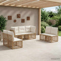 Outdoor-Sofagarnitur Natur Polyester