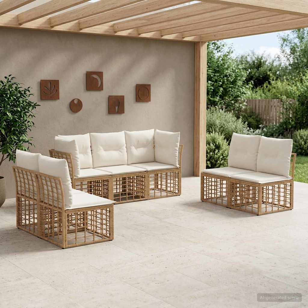 Outdoor-Sofagarnitur Natur Polyester