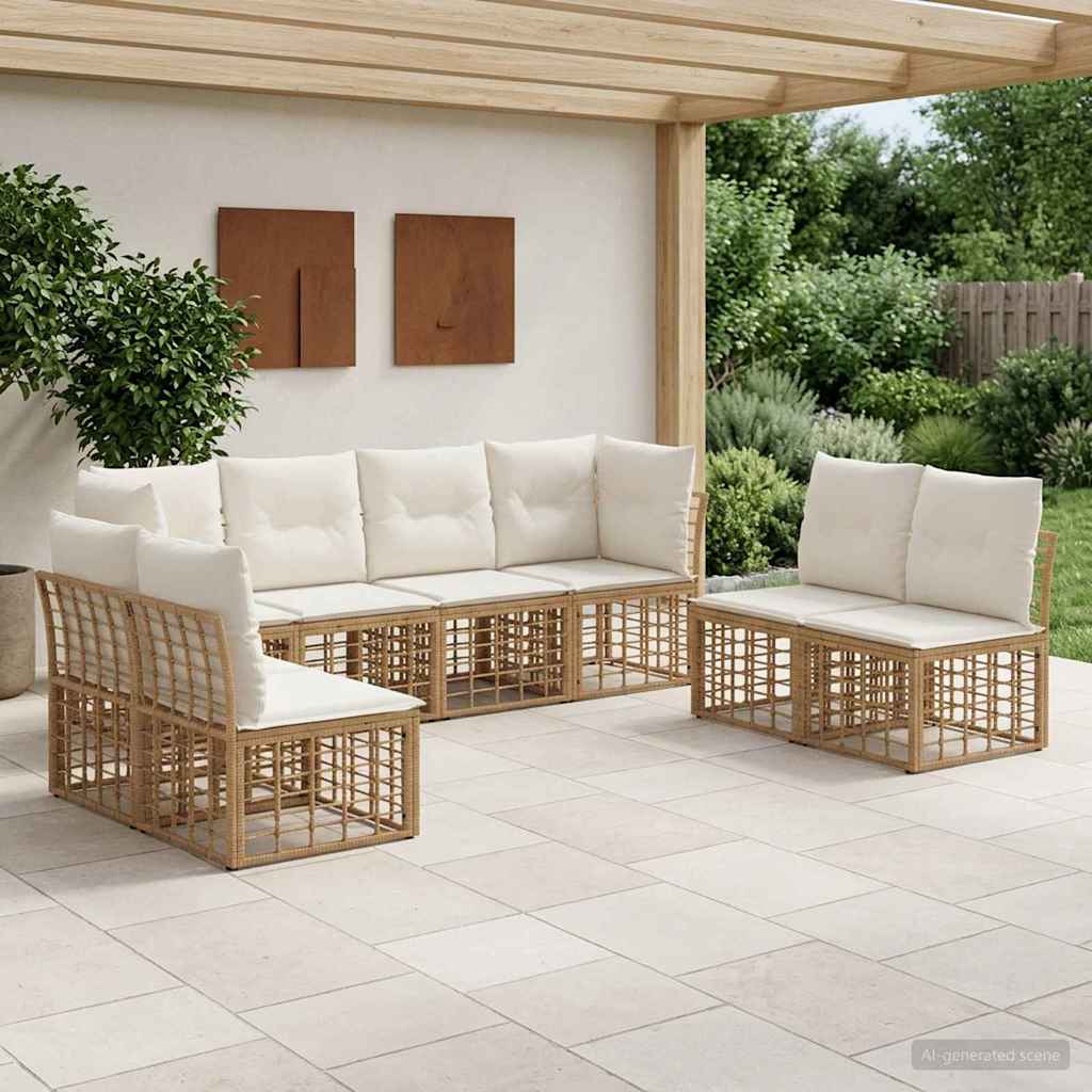 Outdoor-Sofagarnitur Natur Polyester