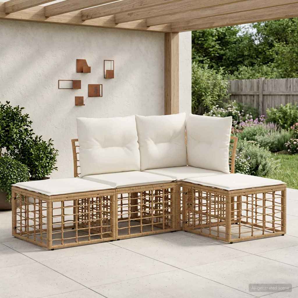 Outdoor-Sofagarnitur Natur Polyester