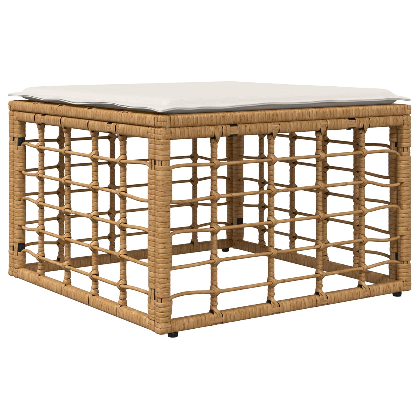 Outdoor-Sofagarnitur 6 pcs Natürlich und Cremweiß Polyester