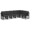 Outdoor-Sofagarnitur Schwarz Polyester