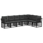 Outdoor-Sofagarnitur Schwarz Polyester