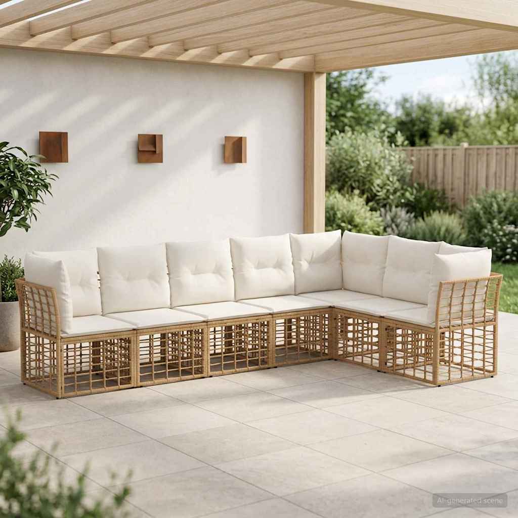 Outdoor-Sofagarnitur Natur Polyester