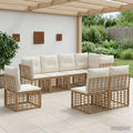 Outdoor-Sofagarnitur Natur Polyester