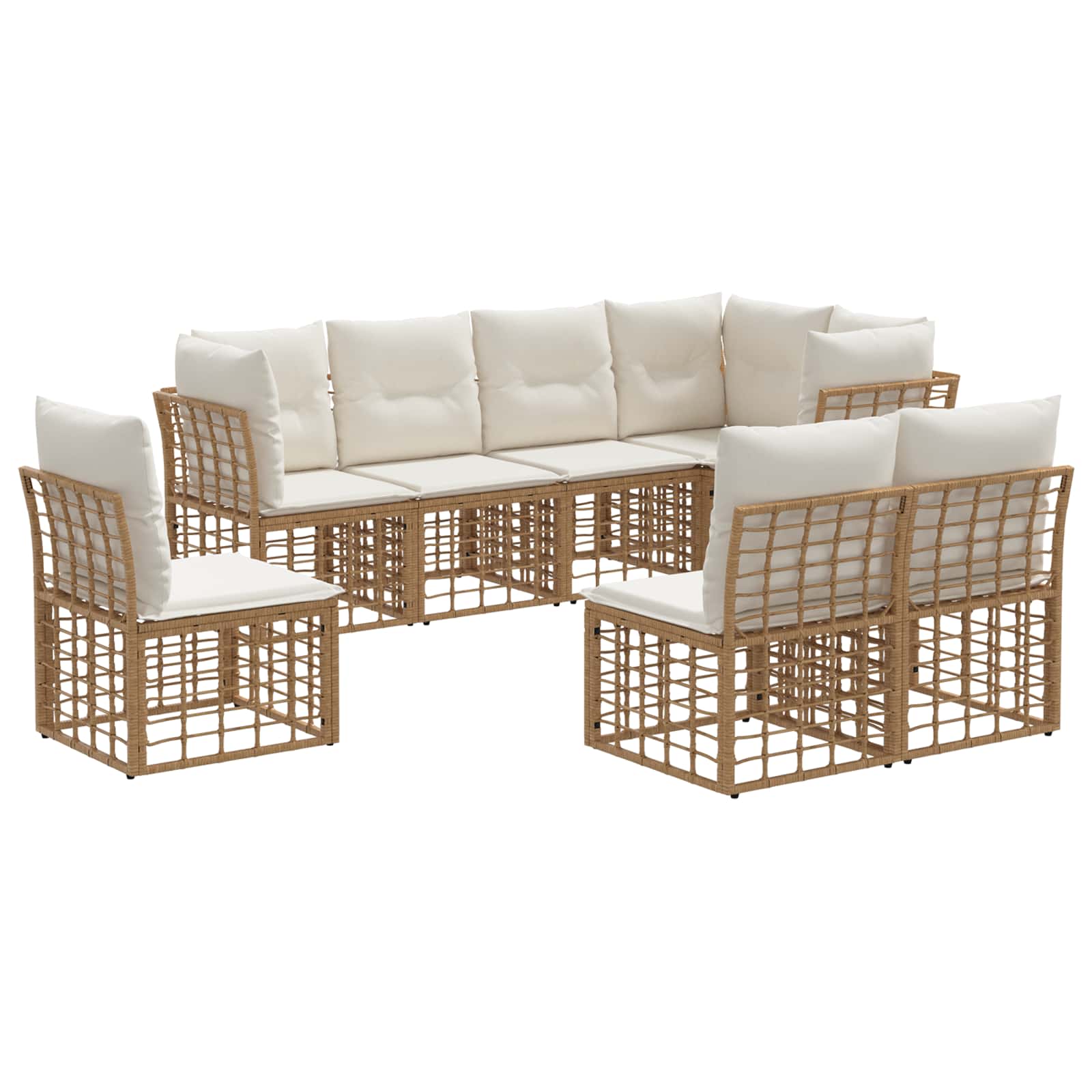 Outdoor-Sofagarnitur Natur Polyester