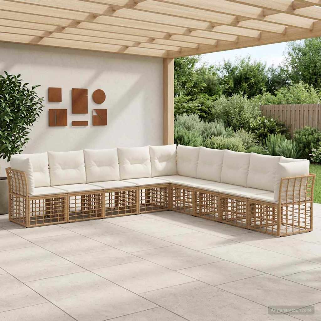 Outdoor-Sofagarnitur Natur Polyester