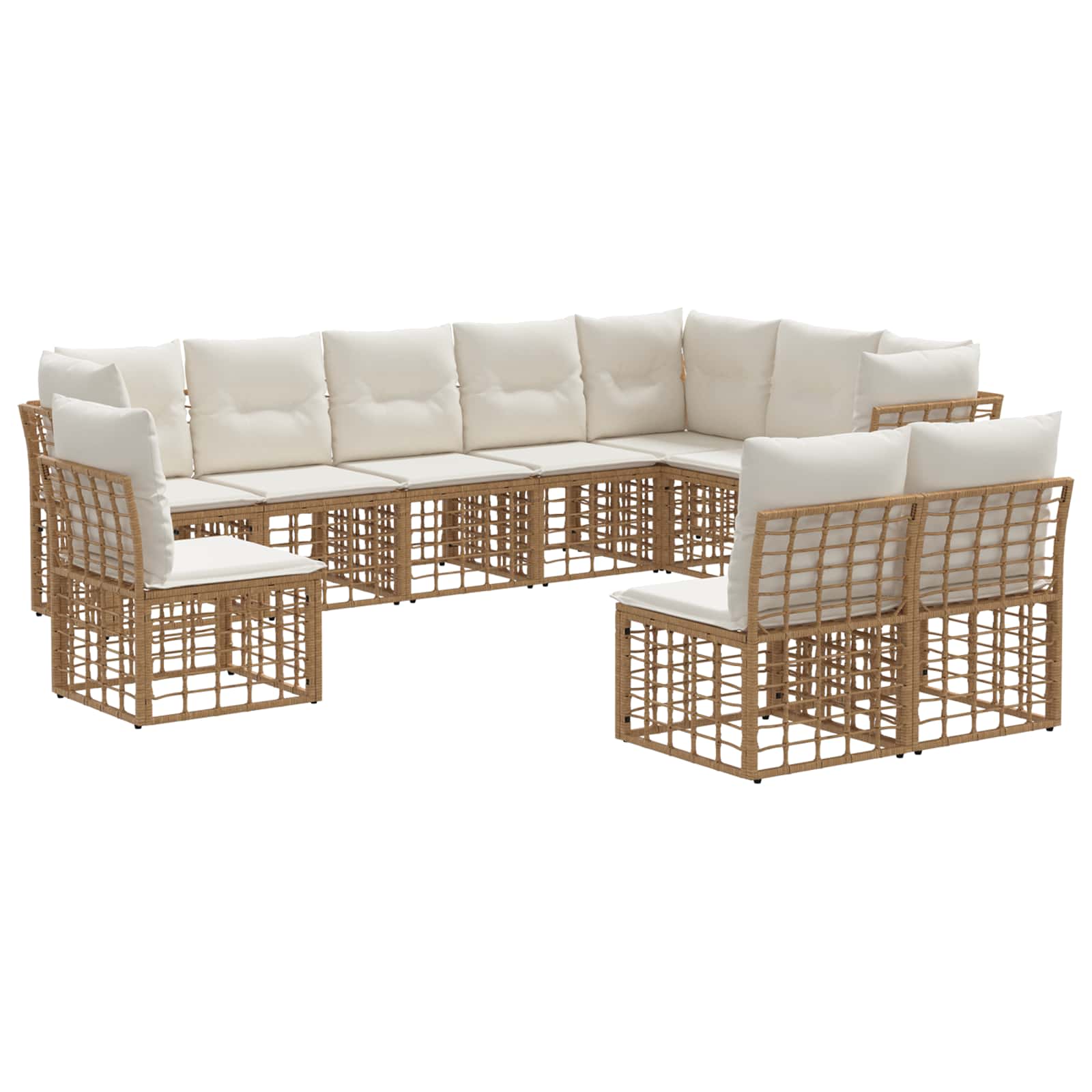 Outdoor-Sofagarnitur Natur Polyester