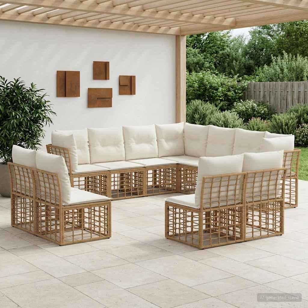 Outdoor-Sofagarnitur Natur Polyester
