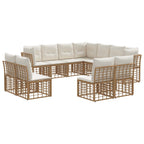 Outdoor-Sofagarnitur Natur Polyester