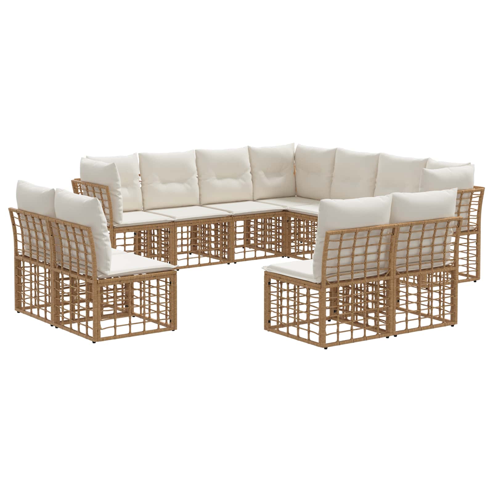 Outdoor-Sofagarnitur Natur Polyester