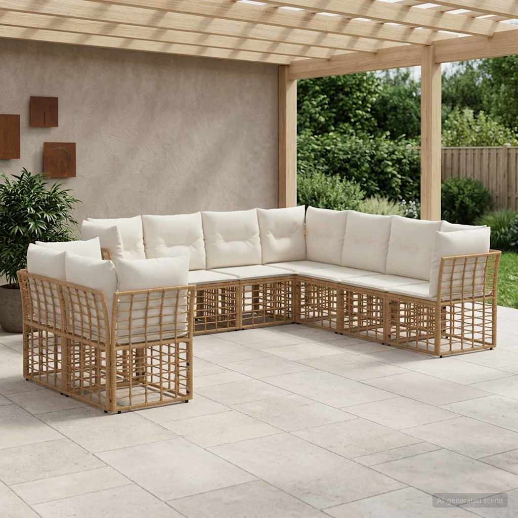 Outdoor-Sofagarnitur Natur Polyester