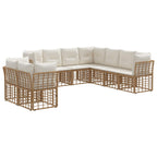 Outdoor-Sofagarnitur Natur Polyester