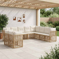 Outdoor-Sofagarnitur Natur Polyester