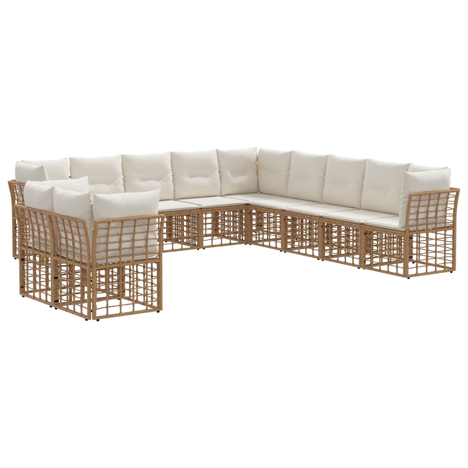 Outdoor-Sofagarnitur Natur Polyester