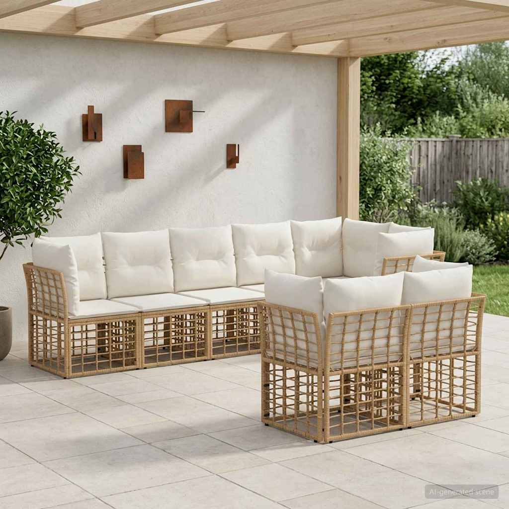 Outdoor-Sofagarnitur Natur Polyester