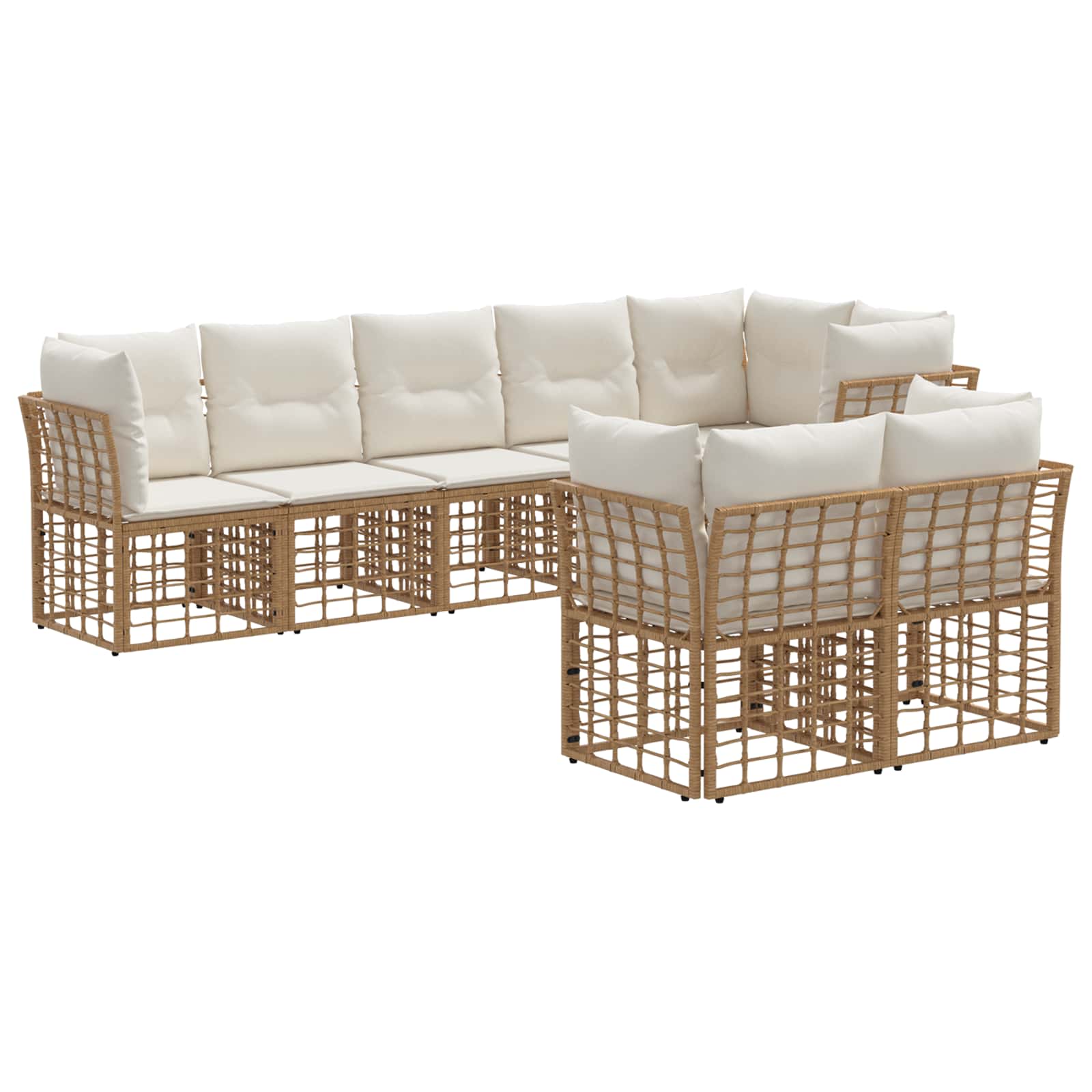 Outdoor-Sofagarnitur Natur Polyester