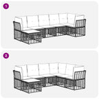 Outdoor-Sofagarnitur Natur Polyester