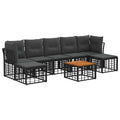 Outdoor-Sofagarnitur 8 pcs Schwarz und Dunkelgrau Polyester