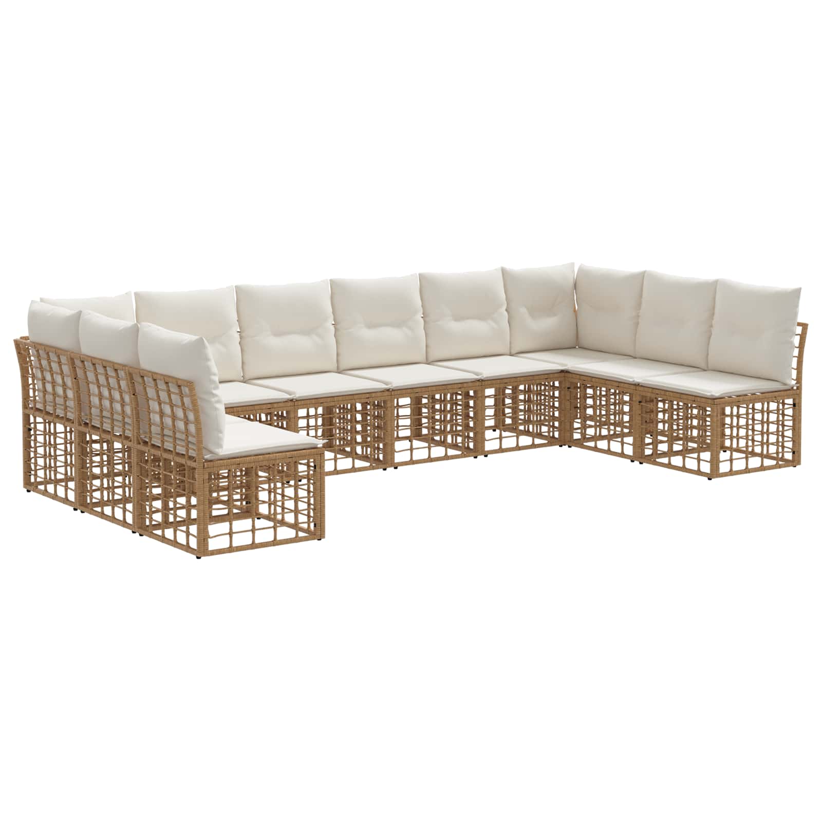 Outdoor-Sofagarnitur Natur Polyester