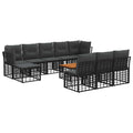Outdoor-Sofagarnitur 11 pcs Schwarz und Dunkelgrau Polyester