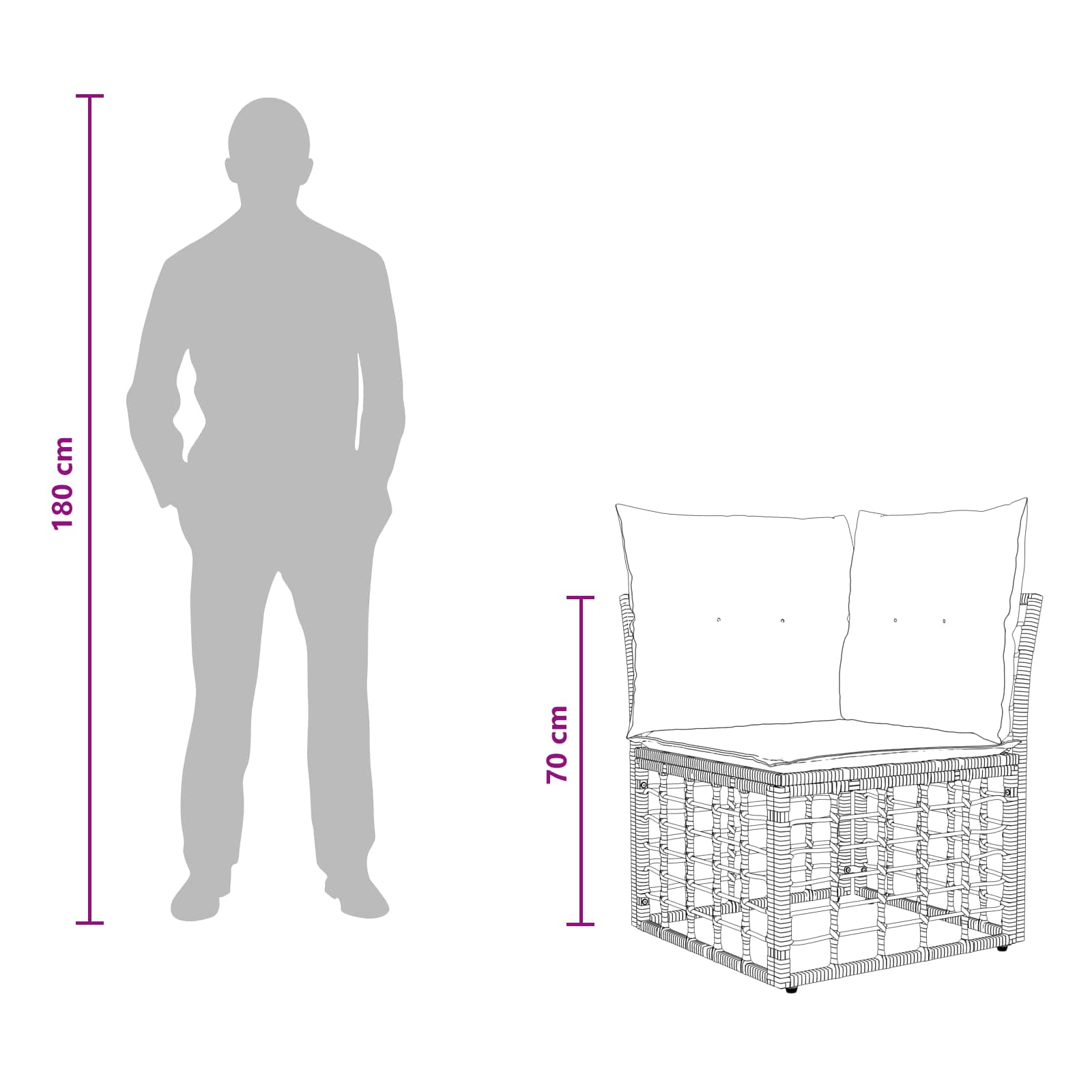 Outdoor-Sofagarnitur Natürlich und Cremweiß Polyester