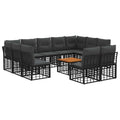 Outdoor-Sofagarnitur 12 pcs Schwarz und Dunkelgrau Polyester