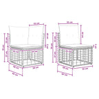 Outdoor-Sofagarnitur Natürlich und Cremweiß Polyester