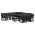 Outdoor-Sofagarnitur 12 pcs Schwarz und Dunkelgrau Polyester