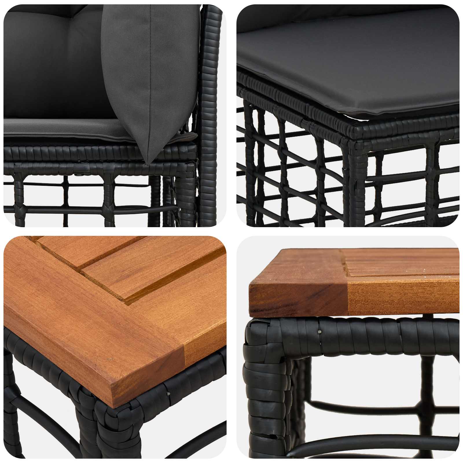 Outdoor-Sofagarnitur 12 pcs Schwarz und Dunkelgrau Polyester