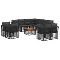 Outdoor-Sofagarnitur 12 pcs Schwarz und Dunkelgrau Polyester