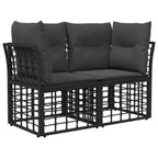 Outdoor-Sofagarnitur 12 pcs Schwarz und Dunkelgrau Polyester