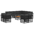 Outdoor-Sofagarnitur 13 pcs Schwarz und Dunkelgrau Polyester