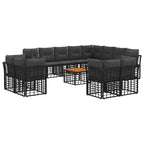 Outdoor-Sofagarnitur 13 pcs Schwarz und Dunkelgrau Polyester
