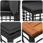 Outdoor-Sofagarnitur 10 pcs Schwarz und Dunkelgrau Polyester