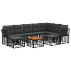 Outdoor-Sofagarnitur 10 pcs Schwarz und Dunkelgrau Polyester