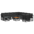 Outdoor-Sofagarnitur 12 pcs Schwarz und Dunkelgrau Polyester