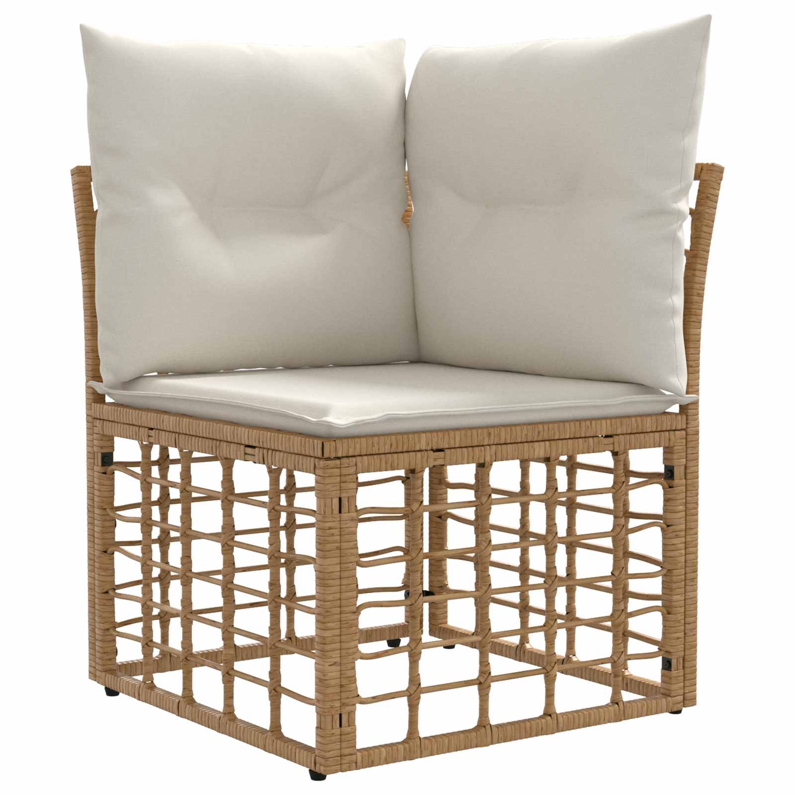 Outdoor-Sofagarnitur 12 pcs Natürlich und Cremweiß Polyester