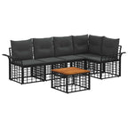 Outdoor-Sofagarnitur 6 pcs Schwarz und Dunkelgrau Polyester