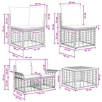 Outdoor-Sofagarnitur 11 pcs Natürlich und Cremweiß Polyester