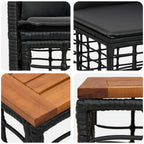Outdoor-Sofagarnitur 12 pcs Schwarz und Dunkelgrau Polyester
