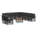 Outdoor-Sofagarnitur 12 pcs Schwarz und Dunkelgrau Polyester