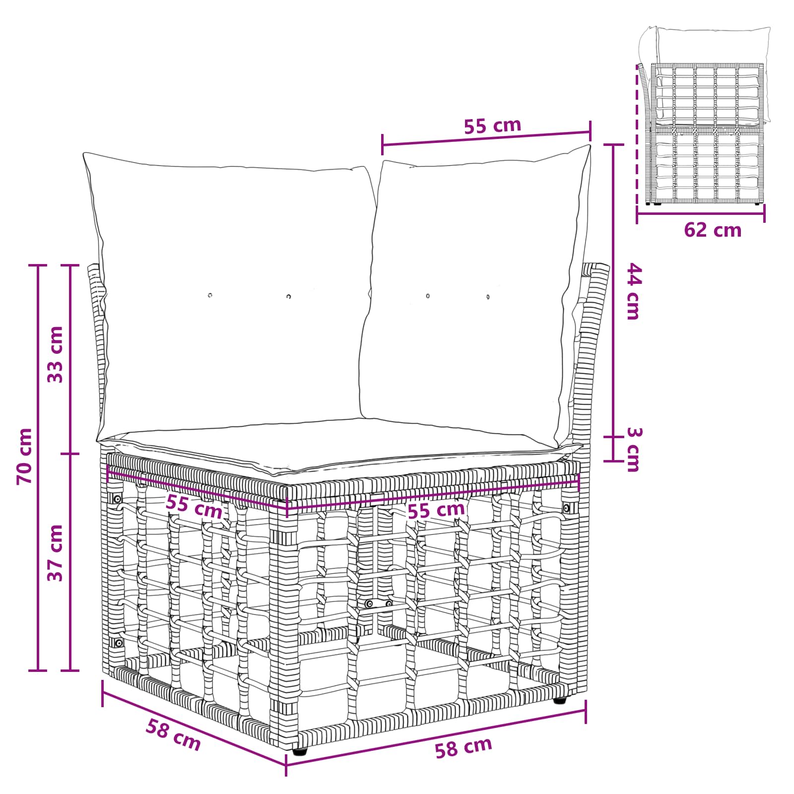 Outdoor-Sofagarnitur 7 pcs Natürlich und Cremweiß Polyester