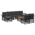 Outdoor-Sofagarnitur 10 pcs Schwarz und Dunkelgrau Polyester