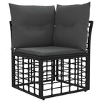Outdoor-Sofagarnitur 13 pcs Schwarz und Dunkelgrau Polyester