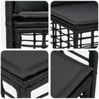 Outdoor-Sofagarnitur 13 pcs Schwarz und Dunkelgrau Polyester
