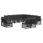 Outdoor-Sofagarnitur 13 pcs Schwarz und Dunkelgrau Polyester