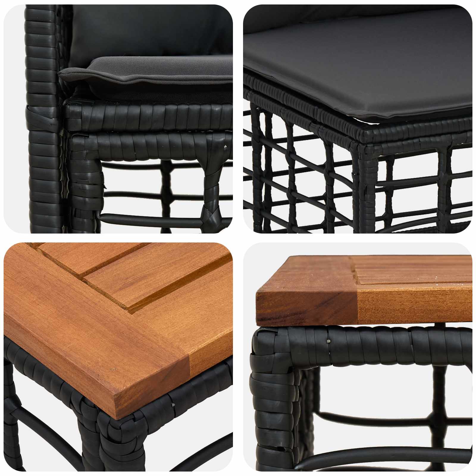 Outdoor-Sofagarnitur 12 pcs Schwarz und Dunkelgrau Polyester