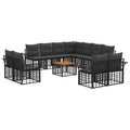 Outdoor-Sofagarnitur 12 pcs Schwarz und Dunkelgrau Polyester